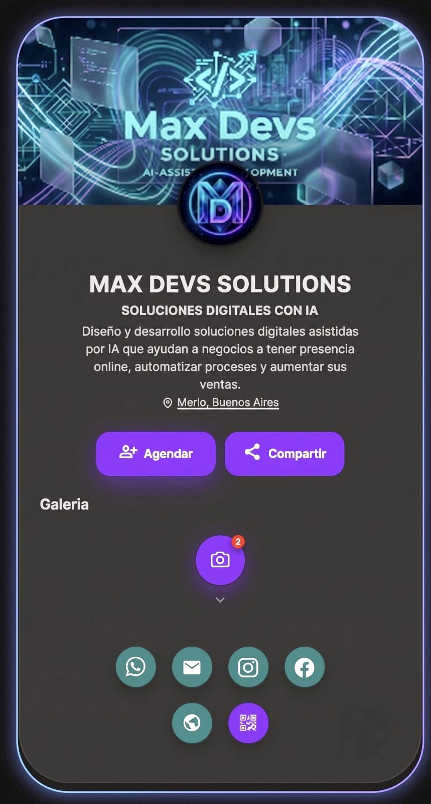 Tarjeta Suito real de Max Devs Solutions