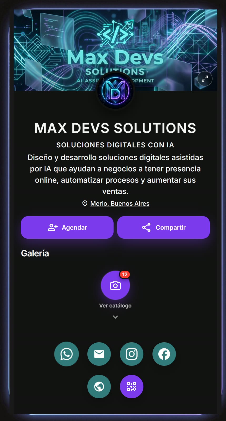 Tarjeta Suito real de Max Devs Solutions